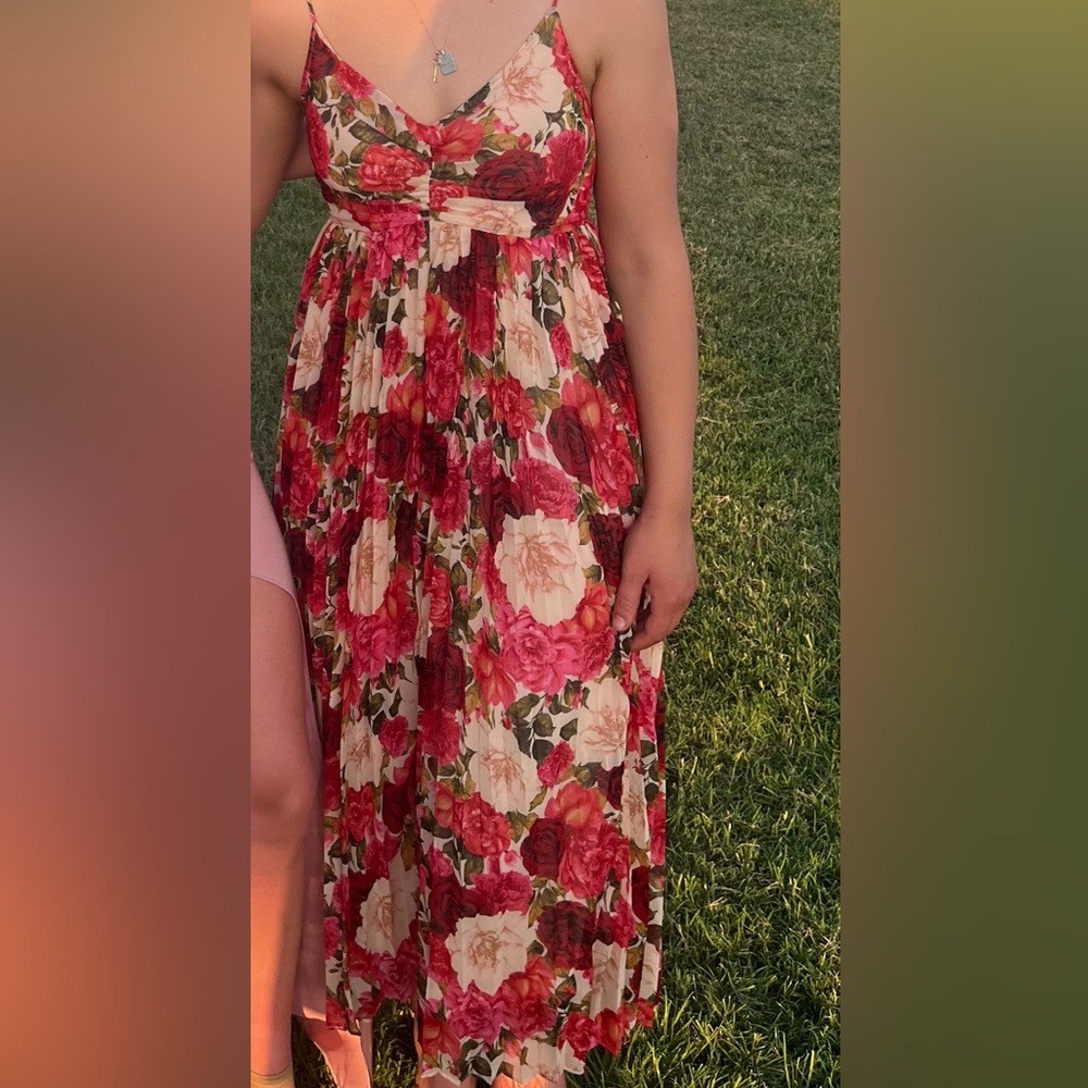 Ankle length floral formal dress